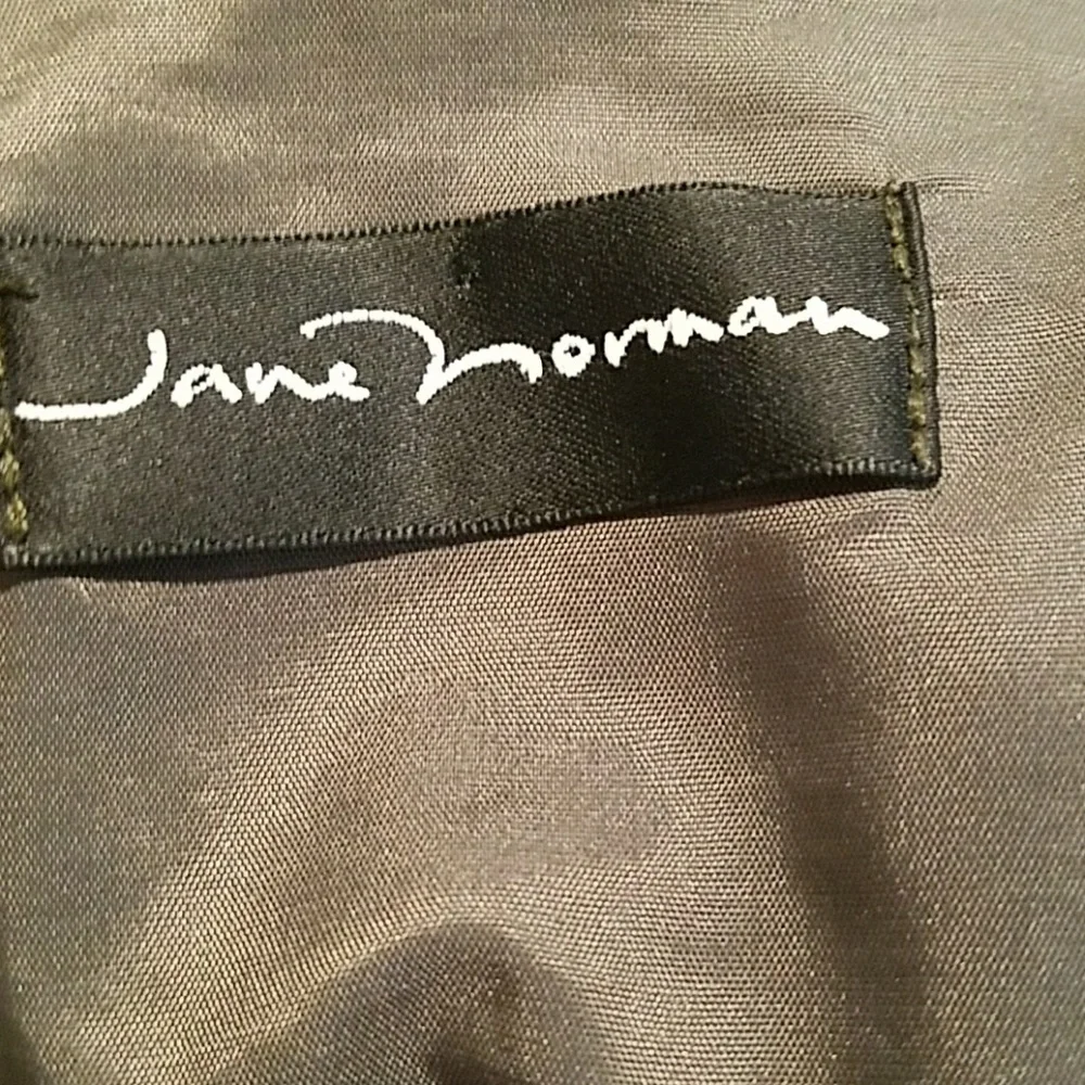 Jane Norman green wool/nylon quilted hooded vest M